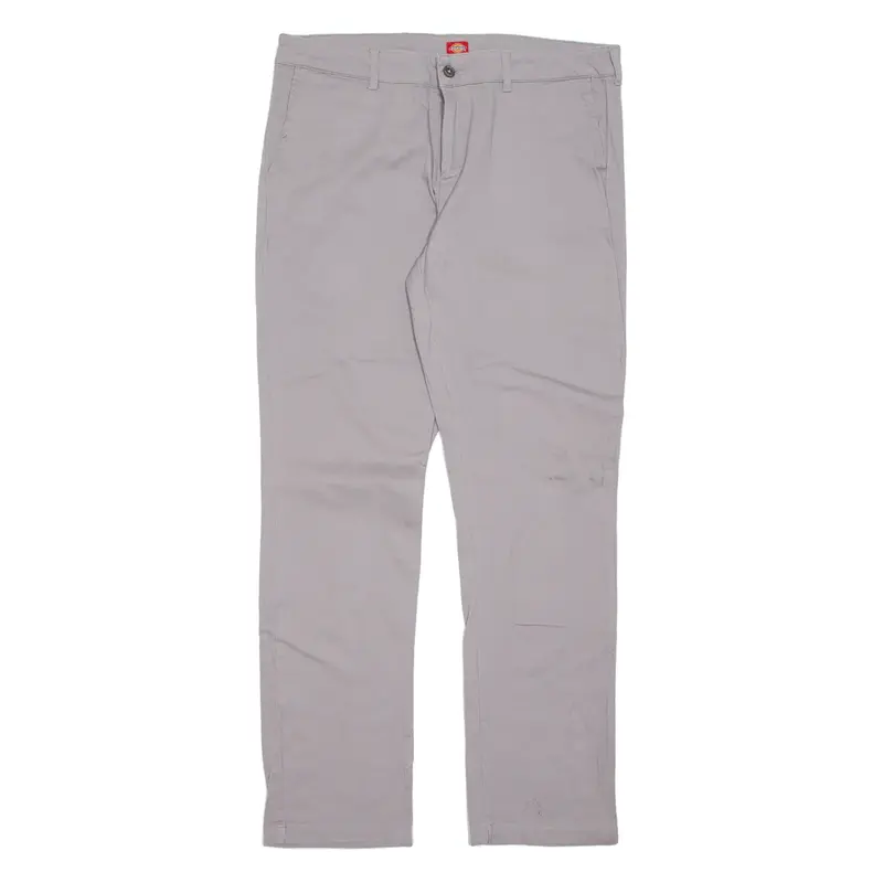 DICKIES Chino Mens Trousers Grey Regular Straight W34 L31