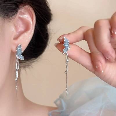Butterfly Alloy Enamel Stud Earrings