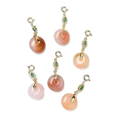 Natural Yanyuan Agate Donut Pendant Decoration