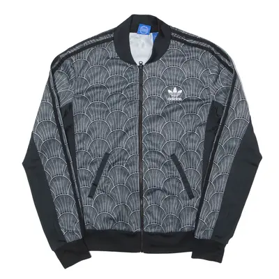 ADIDAS Patterned Track Jacket Black Womens UK 6