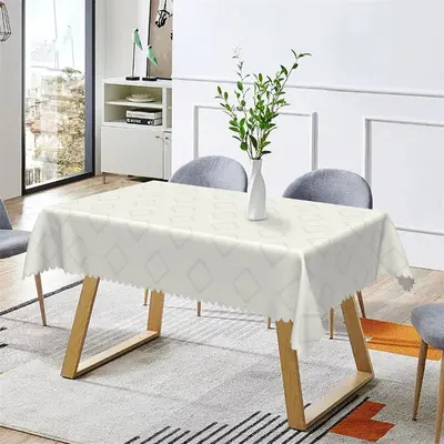 Modern Simple Light Green Argyle Patterns Tablecloth - Aperturee