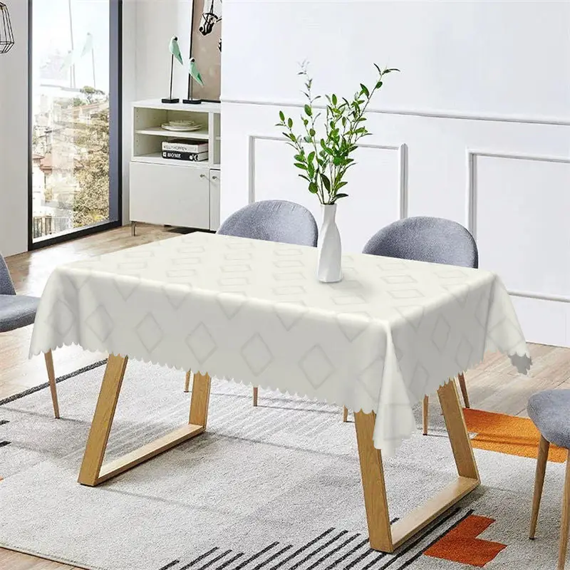 Modern Simple Light Green Argyle Patterns Tablecloth - Aperturee