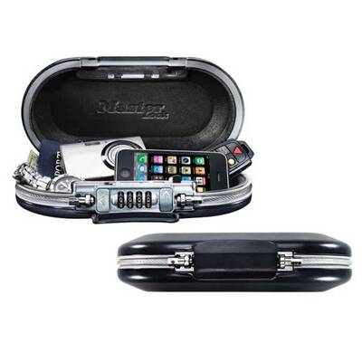 Master Lock Combination Portable Safe Set-Your-Own, Height: 2-1/4 (5.7Cm), Width: 9-17/32 (24.2Cm), Depth: 4-59/64 (12.5Cm...