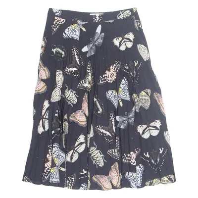 REISS Womens Pleated Skirt Black Midi UK 14