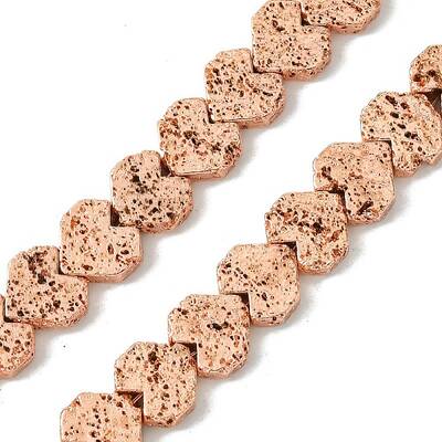 Electroplated Natural Lava Rock Beads Strands