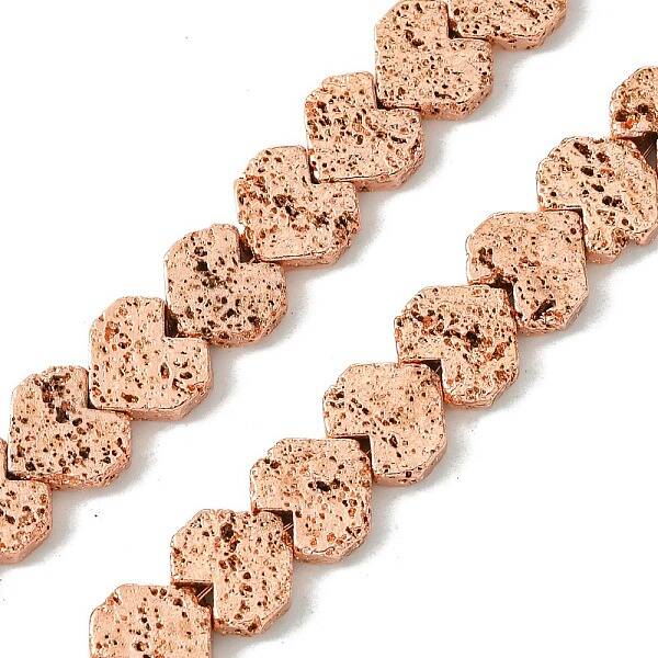 Electroplated Natural Lava Rock Beads Strands