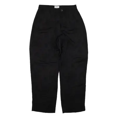 H&M Floral Trousers Black Loose Straight Viscose Womens W24 L25