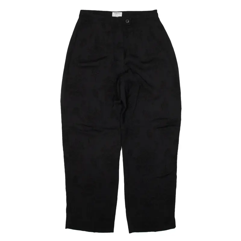 H&M Floral Trousers Black Loose Straight Viscose Womens W24 L25