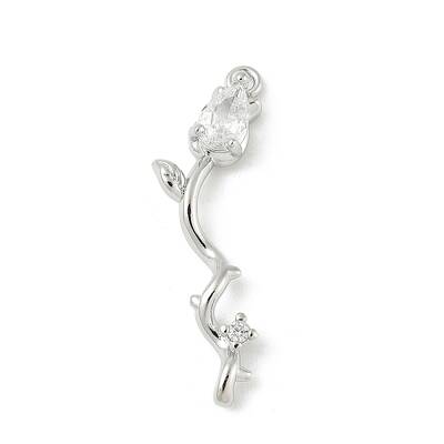 Brass Micro Pave Cubic Zirconia Pendants