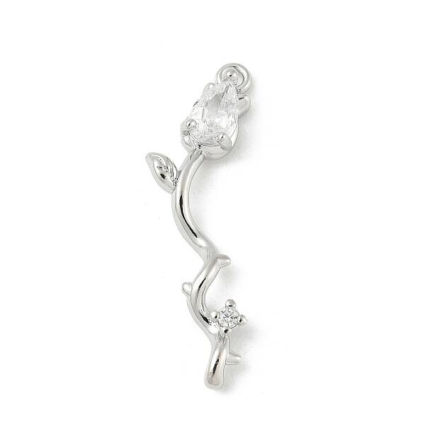 Brass Micro Pave Cubic Zirconia Pendants
