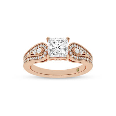 Cosma Mystical Princess Cut Lab Grown Diamond Engagement Ring | 14K Rose Gold 1 3/4 CT. TW.