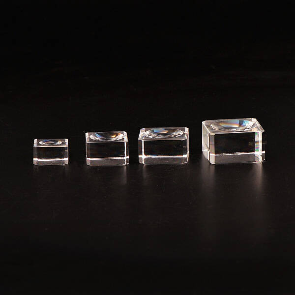 Square Shape Glass Display Base Stand Holder for Crystal Ball