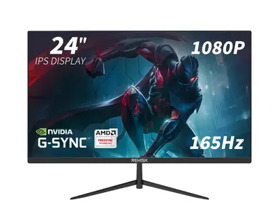 REHISK 24'' Full HD Gaming Monitor - 165Hz, FreeSync, Borderless Design, Ultragear, Black gaming monitor 165hz monitor