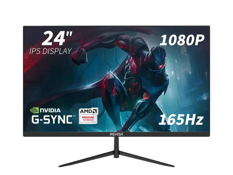 REHISK 24'' Full HD Gaming Monitor - 165Hz, FreeSync, Borderless Design, Ultragear, Black gaming monitor 165hz monitor