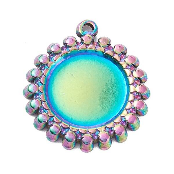 PVD Vacuum Plating 304 Stainless Steel Pendant Cabochons Settings