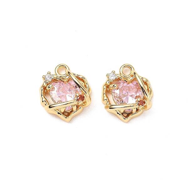 Brass Micro Pave Cubic Zirconia Pendants