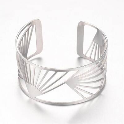 Tarnish Resistant 304 Stainless Steel Filigree Cuff Bangles