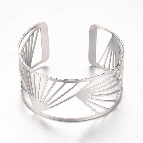 Tarnish Resistant 304 Stainless Steel Filigree Cuff Bangles