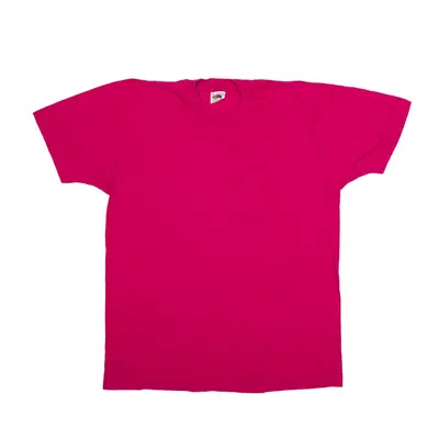 FRUIT OF THE LOOM T-Shirt Pink 80s Short Sleeve Womens M