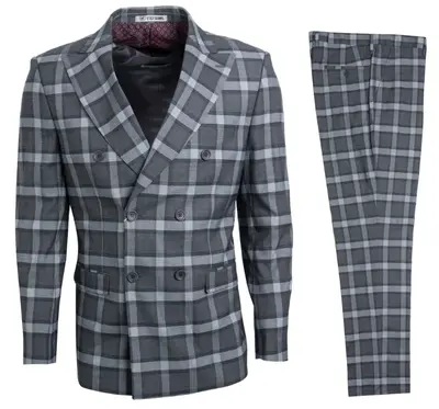 Stacy Adams Men's Executive Slim 3 Piece Suit Vibrant Plaid