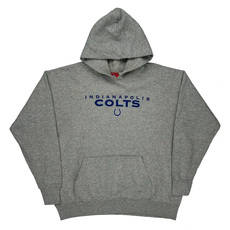 Indianapolis Colts Nfl Graphic Hoodie - Large Grey Cotton Blend