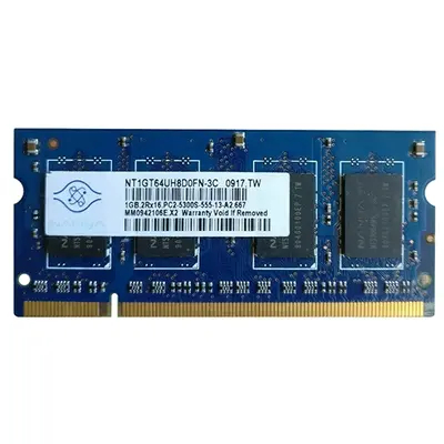 Nanya NT1GT64UH8D0FN-3C | 1GB DDR2-667MHz PC2-5300 Non-ECC Unbuffered SODIMM CL5 2Rx8 1.8V 200-Pin Memory Module