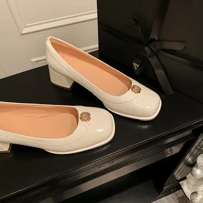 CHIKO Roshawna Square Toe Block Heels Pumps Shoes