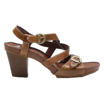 TIMBERLAND Strappy Heels Brown Leather Womens UK 6.5