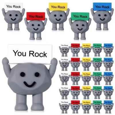 Mini Figures Positive Gift Ideas Office Coworker Gift You Rock Miniature Rubber Statues To Hide Encouragement 3D Stone Orname...