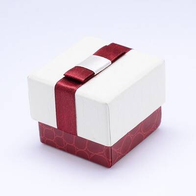 Rectangle Cardboard Ring Boxes with Black Velvet inside & Bowknot