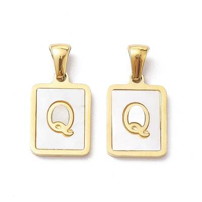 Ion Plating(IP) 304 Stainless Steel Pave Shell Pendants