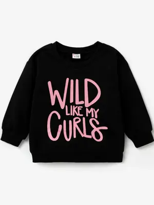 Toddler Girl's Letter Print Round Neck Sweatshirt, Casual Long Sleeve Crew Neck Pullover For Fall & Winter, Kids Clothes For ...