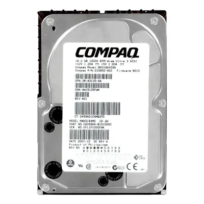 3R-A3135-AA HP 18.2GB Ultra-160 SCSI 10000 3.5-inch Hard Drive