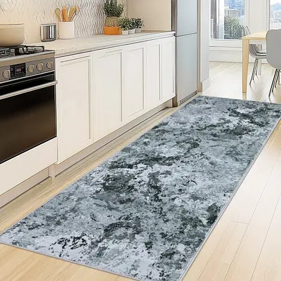 Garvee Floral Area Rug Non-Slip Low-Pile Washable Soft Fabric Lightweight Foldable for Living Room Kitchen Bedroom
