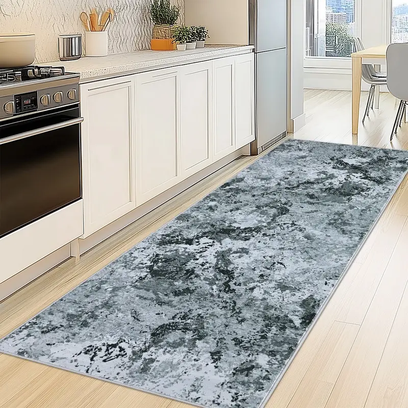 Garvee Floral Area Rug Non-Slip Low-Pile Washable Soft Fabric Lightweight Foldable for Living Room Kitchen Bedroom