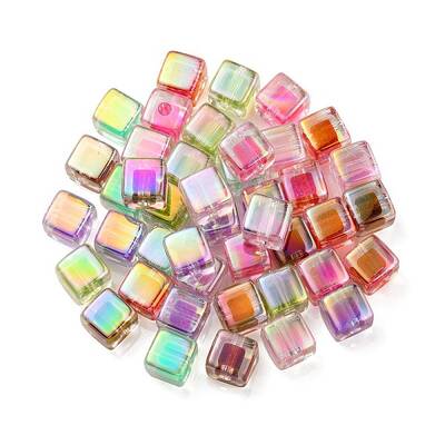 UV Plating Transparent Acrylic European Beads
