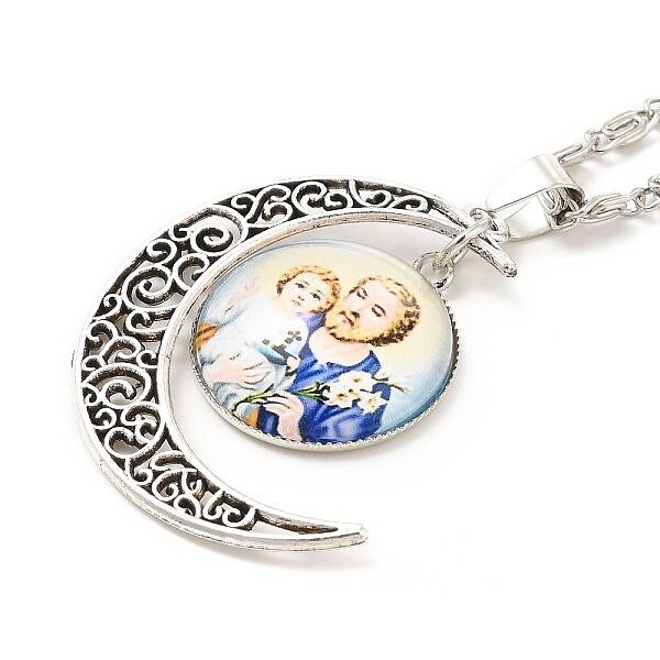 Glass Religion Fairy with Crescent Moon Pendant Necklace