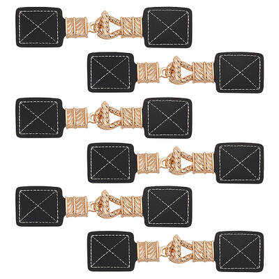 6Pcs PU Leather Toggle Buckle