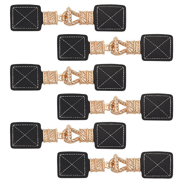 6Pcs PU Leather Toggle Buckle