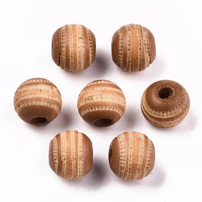 Painted Natural Wood Beads