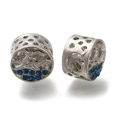 Rack Plating Alloy Rhinestone European Beads