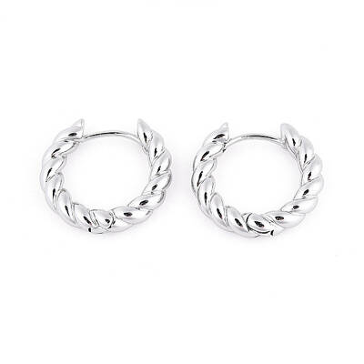 Twist Rings Brass Hoop Earrings for Women