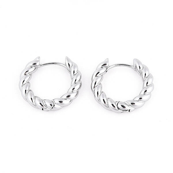 Twist Rings Brass Hoop Earrings for Women