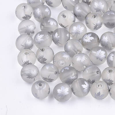 Autumn Theme Electroplate Transparent Glass Beads