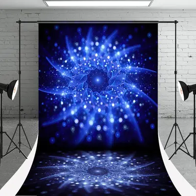 Gradient Shining Blue Mysterious Totem Sweep Backdrop - Aperturee