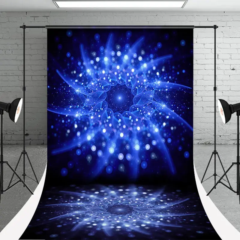 Gradient Shining Blue Mysterious Totem Sweep Backdrop - Aperturee