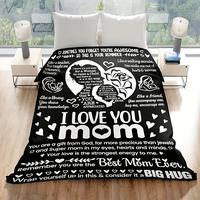 Precious Mom Gift - Ultra-Soft Flannel Heart-Shaped Poetic Blanket, Black and White Floral Design | Perfect birthday or Mothe...