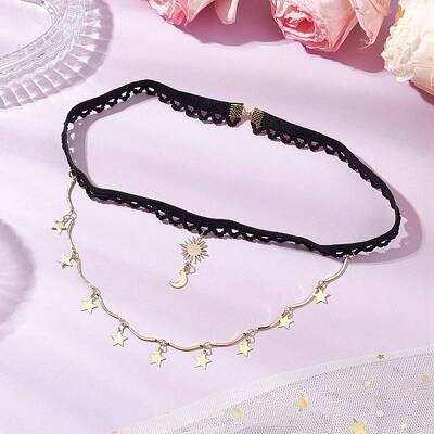 Brass Sun Moon Star Tassel Thigh Leg Chains