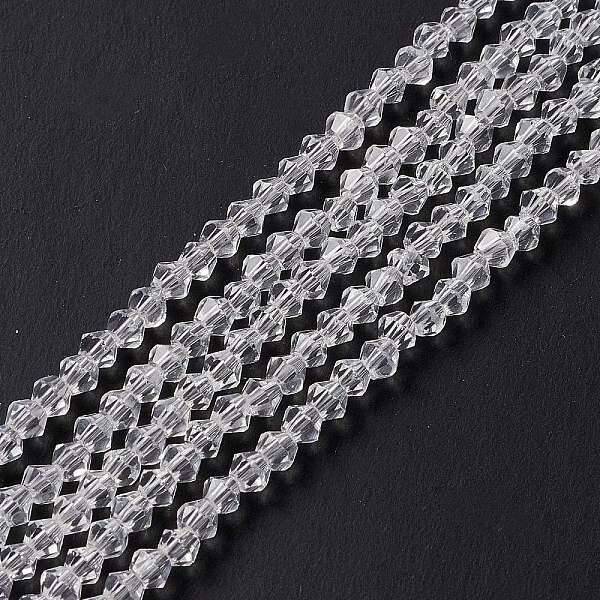Clear Glass Bicone Beads Strands