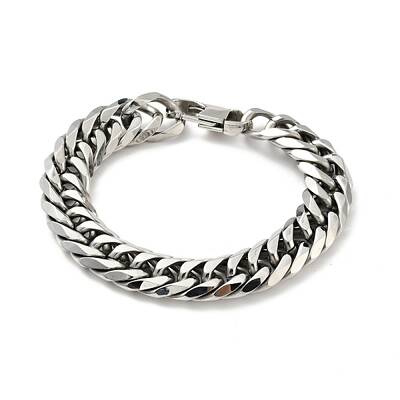 Non-Tarnish 201 Stainless Steel Cuban Link Chains Bracelet for Men Women
